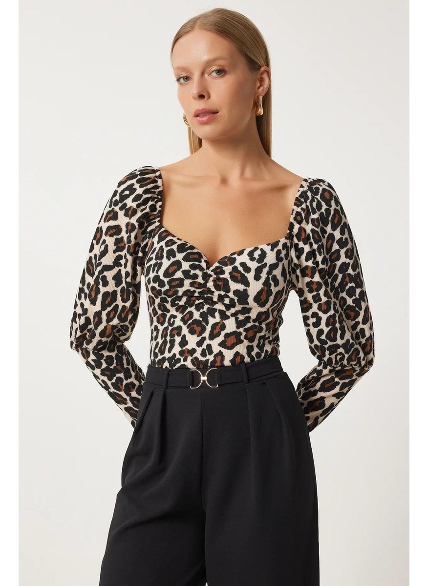 Women Leopard Leopard Globe Blouse