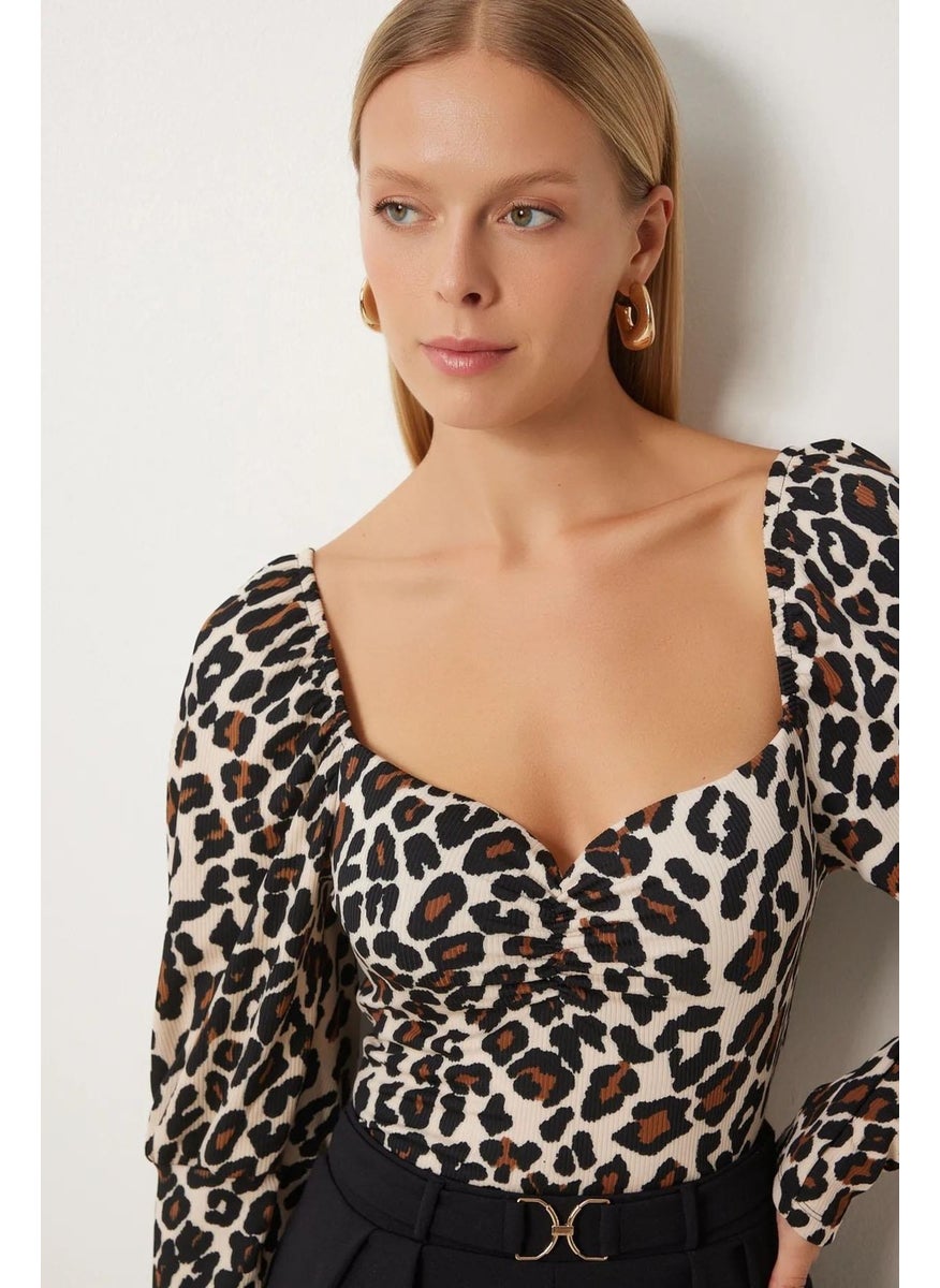 Women Leopard Leopard Globe Blouse