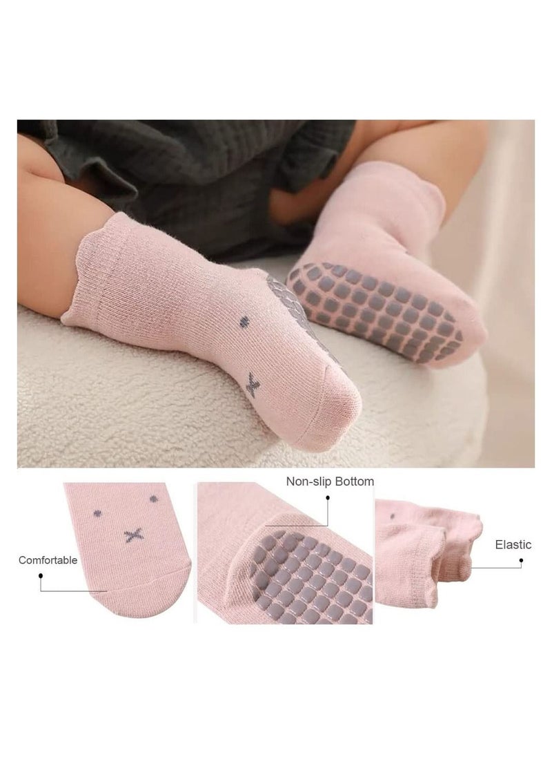 SYOSI Baby Socks for Girls Boys 5 Pairs Cute Animal Cartoon Toddler Kids Anti-Slip