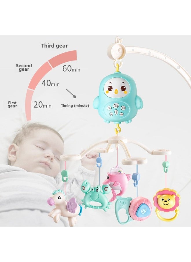 Baby Toys Bedside Rattle Can Bite Hands And Catch Bed Bell Hanging Ling Rotating Soothing Sleeping Newborn 0 To 3-6 Months-Color:Haiyangmeng Cute Bed Bell [pink Without Remote Control] Battery Version