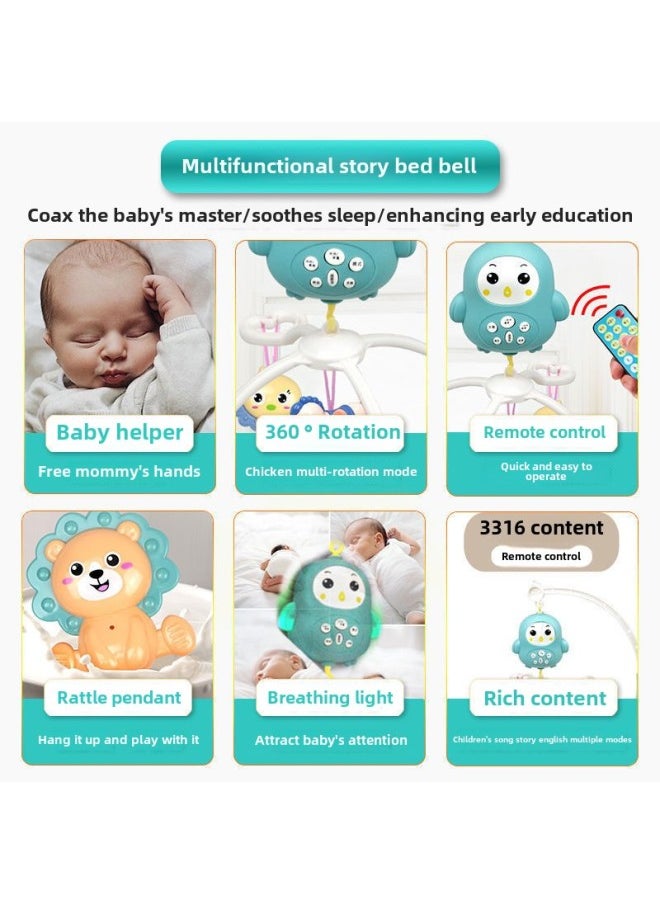 Baby Toys Bedside Rattle Can Bite Hands And Catch Bed Bell Hanging Ling Rotating Soothing Sleeping Newborn 0 To 3-6 Months-Color:Haiyangmeng Cute Bed Bell [pink Without Remote Control] Battery Version