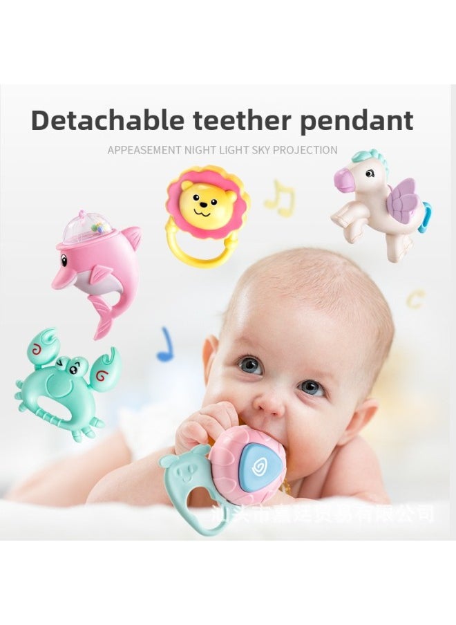 [Buy Charging Version To Send Plane] Newborn Baby Toy Remote Control Rotating Music Bedside Bell Gift Box Rattle-Specifications:[Cherry Blossom] Charges Send Projection Aircraft Manhattan Ball