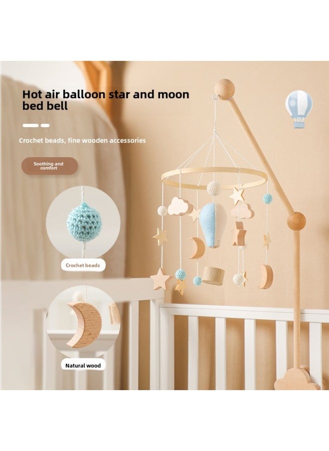 Nordic Style Newborn Children's Room Decoration Baby Bed Bed Hanging Felt Hot Air Balloon Shape Bed Bell Wind Chimes-Color:Brown Hot Air Balloon Bed Bell