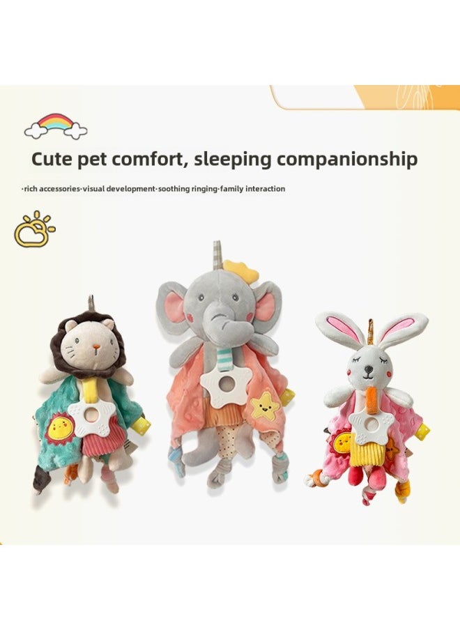 Baby Toy 0-1 Years Old Ammolation Towel Baby Sleeping Doll Entrance Comfort Doll Baby Toy Rattle-Colour:Triangle Scarf Rabbit