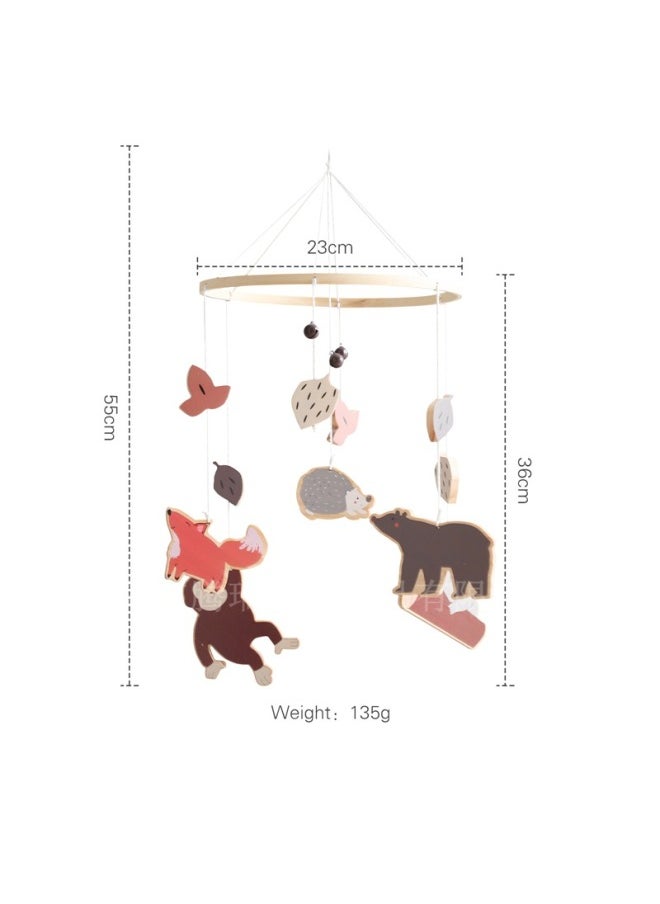 Newborn Baby Soothing Bed Bell Hanging Style Baby Sleeping Wind Chime Rotatable Educational Rocking Bell Toy-Color:Animal Bed Bell