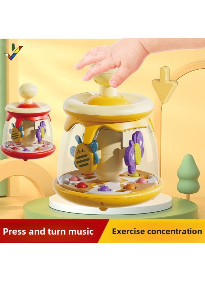 Baby Rattle Toys 0-1 Years Old Baby Press Merry-go-round To Coax Baby Artifact For More Than 6 Months-Color:Green Pine Green  Gift Box + Hand Catching Ball