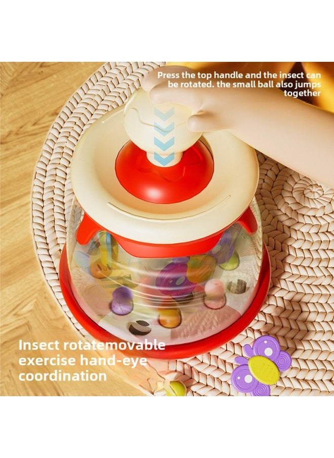 Baby Rattle Toys 0-1 Years Old Baby Press Merry-go-round To Coax Baby Artifact For More Than 6 Months-Color:Green Pine Green  Gift Box + Hand Catching Ball