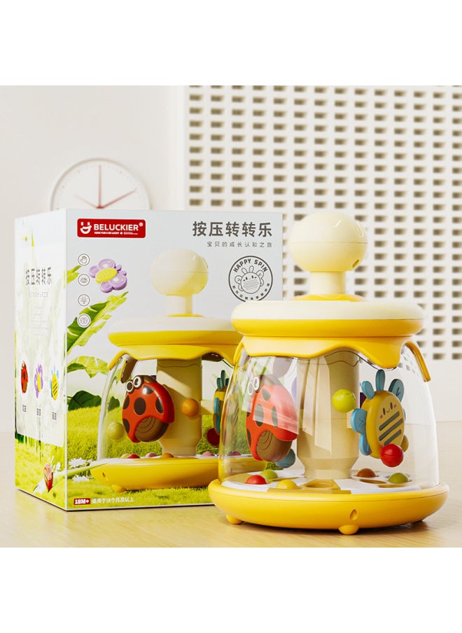 Baby Rattle Toys 0-1 Years Old Baby Press Merry-go-round To Coax Baby Artifact For More Than 6 Months-Color:Sunro Yellow  Gift Box