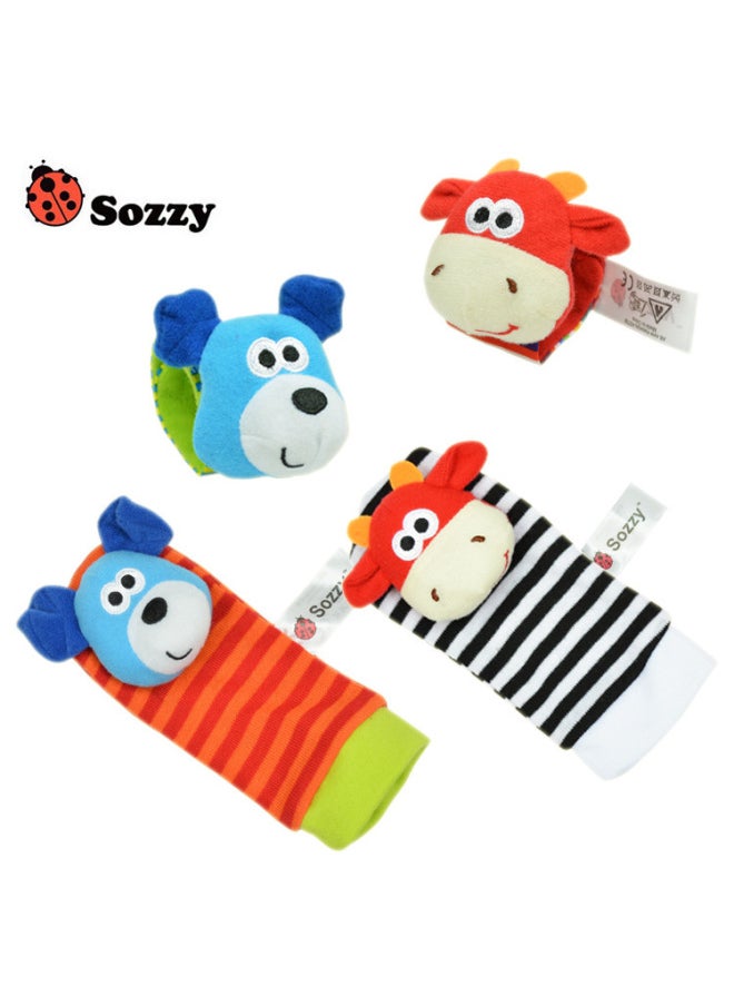 SOZZY Baby Wrist Band Socks Rattle Baby Bracelet Strap 0-1 Year Old Early Childhood Toy Combination Suit-Color:002 Combination White PE Bag