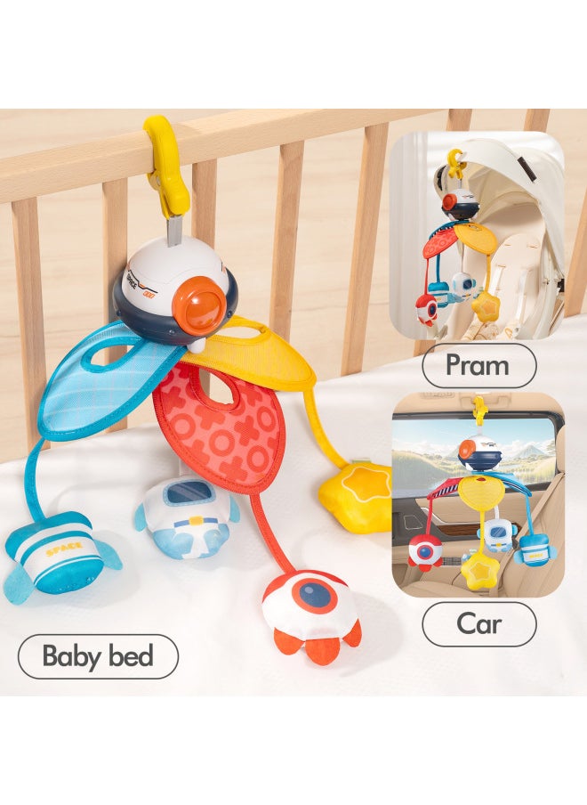 Baby Electric Music Bed Bell Baby Car Cart Hanging Rattle Newborn Early Education Soothing Toys-Colour:Space Pendant/6673