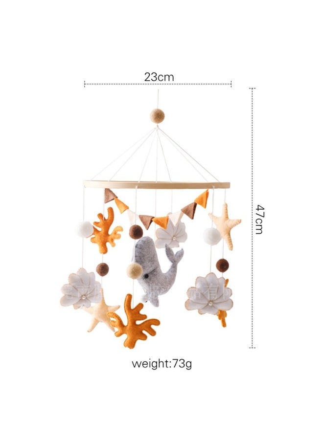 Newborn Baby Soothing Bed Bell Hanging Style Baby Sleeping Wind Chime Rotatable Educational Rocking Bell Toy-Color:Underwater Paradise Bed Bell