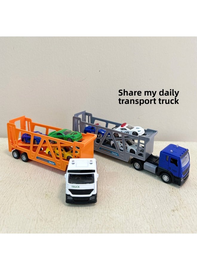Simulation Trailer Transport Container Pull-back Car Model Toy Fall-resistant Tanker Boy Alloy Car Gift-Color:Chengle Mei Huili Alloy Car-Oil Tank Car (Green)