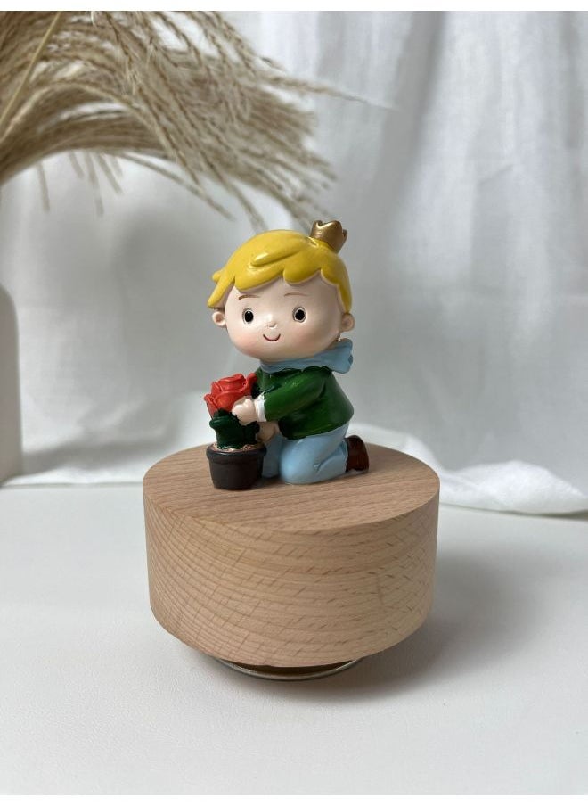 Little Prince Music Box Qianhe Qianxun Music Box Sky City Fox Rose Holiday Couple Birthday Gift-Color:Rose Blooming-Size:Sky City