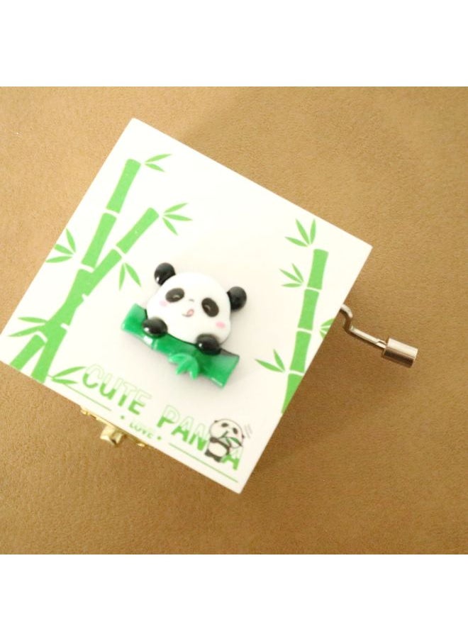 Panda Stereo Music Box Creative Wooden Music Box Student Gift Birthday Gift-Color:Lying Bamboo Panda