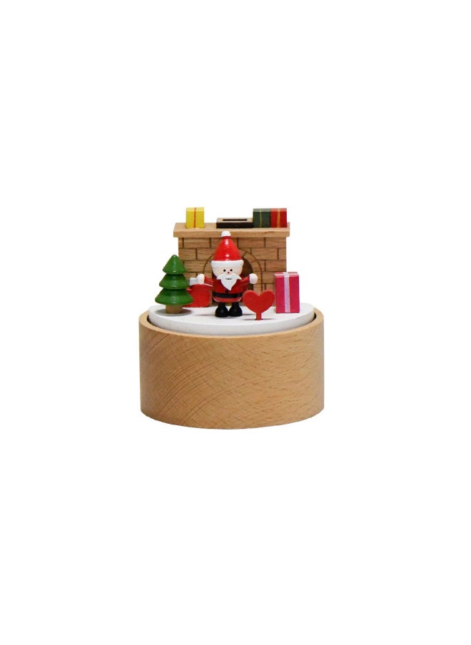 24 Mini Music Box Cute Pet Animals Children's Holiday Gift Beech Crafts Wooden Music Box Ornaments-Color:SH1604 Ferris Wheel-Dimensions:Base 8*8CM