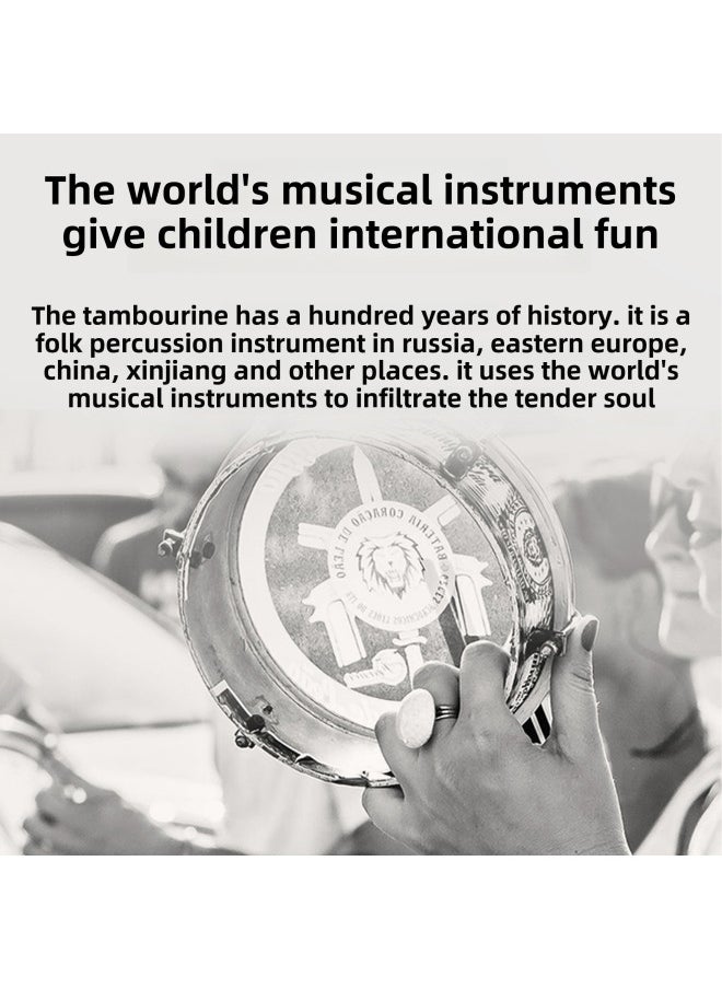 Early Education Recommend Dance Wooden Performance Tambourine Dunhuang Drum Orff Percussion Children's Hand Drum Tambourine-Color:Dunhuang Drum (yellow And Green 20cm)