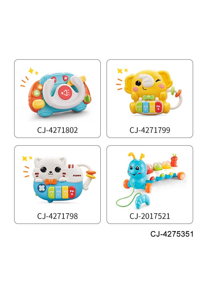 Baby Early Education Hand Clap Drum Multifunctional Sound And Light Baby Educational Enlightenment Music Toy-Color:CJ-4275351