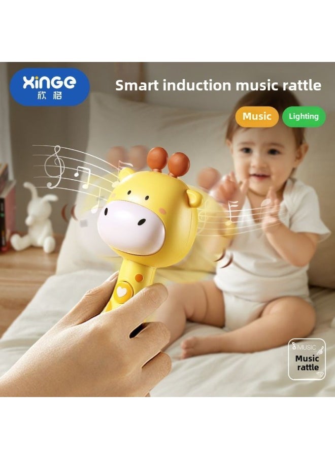 Baby Toy Music Hand Rattle Can Bite Hands Holding Rattle For More Than A Month Children Comfort Baby-Color:Yellow Rattle [battery Version]]