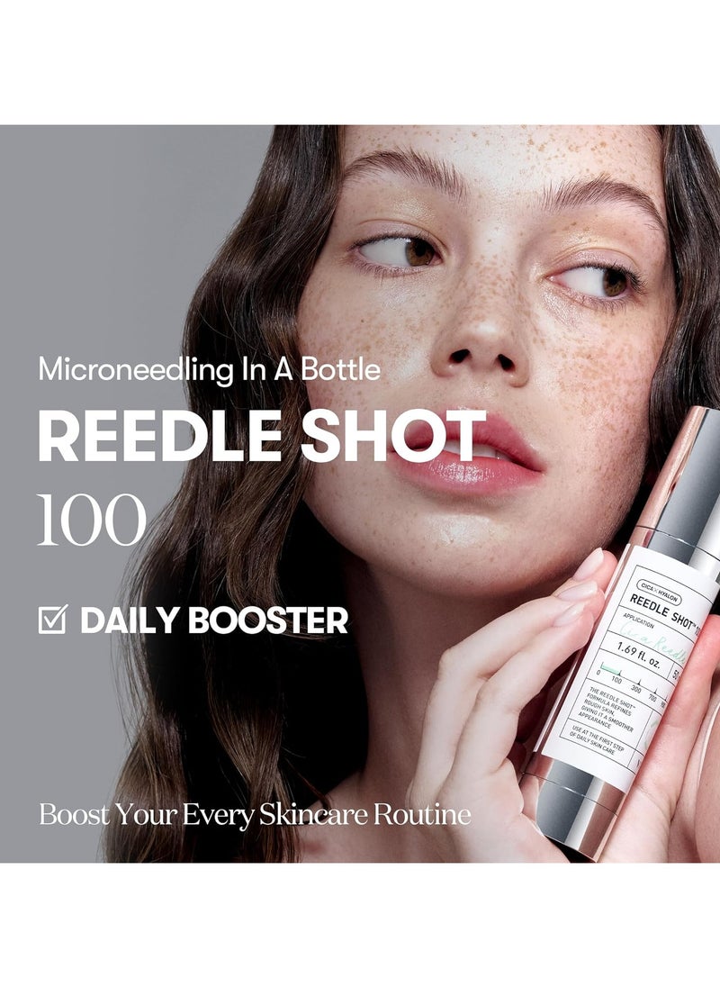VT Cosmetics Set – Reedle Shot 100 Essence 50ml + Reedle Shot 300 Essence (3x1ml) – Hydrating, Nourishing, and Firming Korean Skincare for All Skin Types