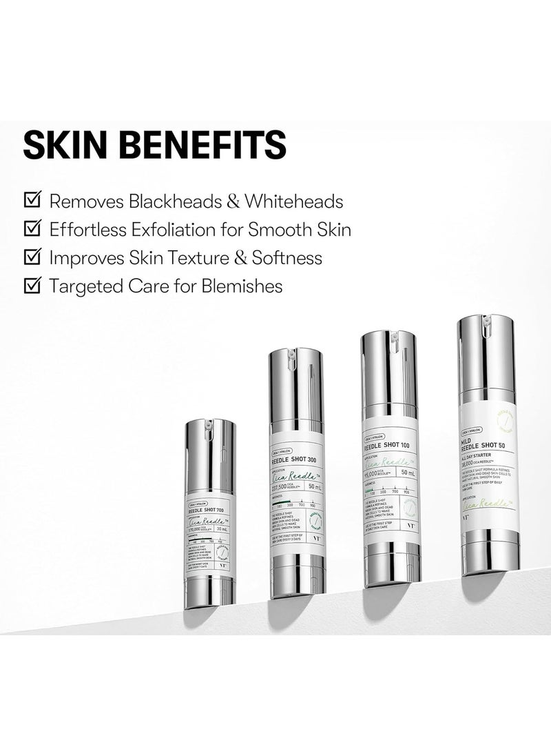 VT Cosmetics Set – Reedle Shot 100 Essence 50ml + Reedle Shot 300 Essence (3x1ml) – Hydrating, Nourishing, and Firming Korean Skincare for All Skin Types