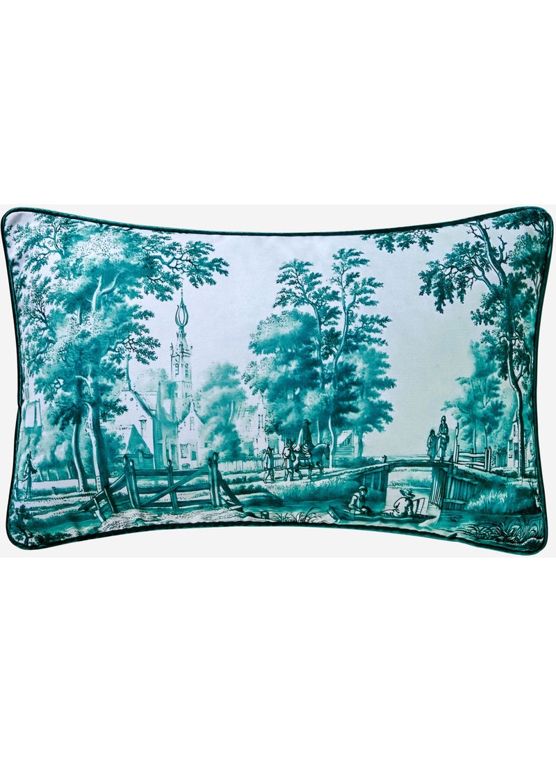 Romance Green Velvet Decorative Pillow 30X50 cm