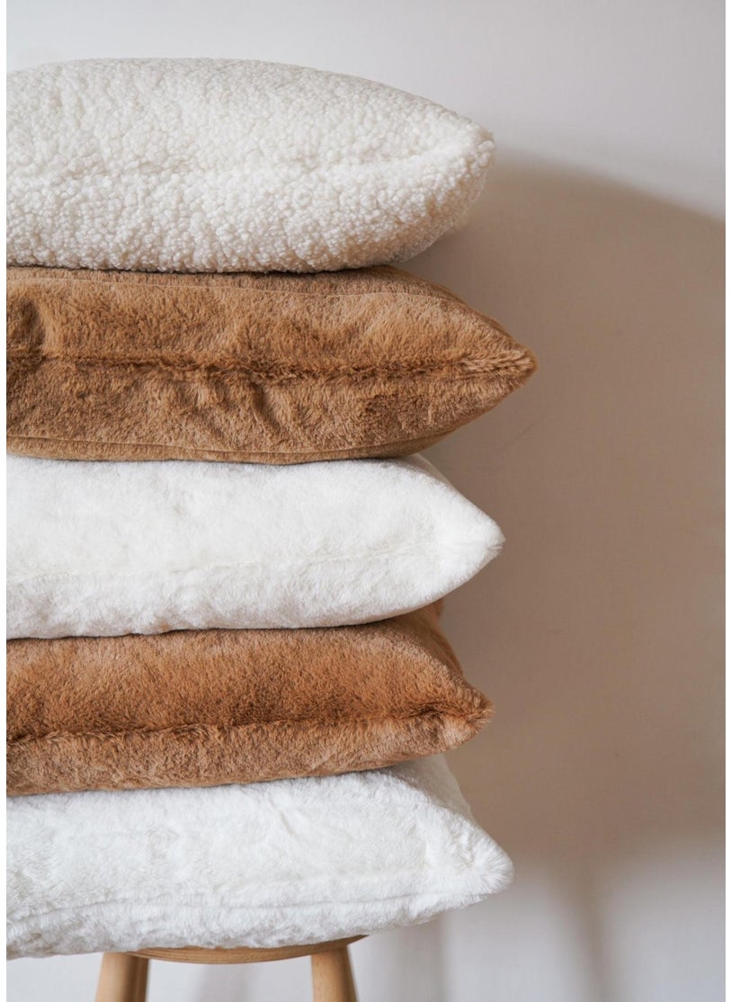 Plush Pillow Brown 37X55 cm