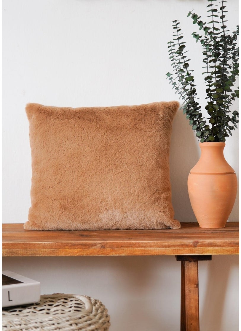 Plush Pillow Brown 37X55 cm