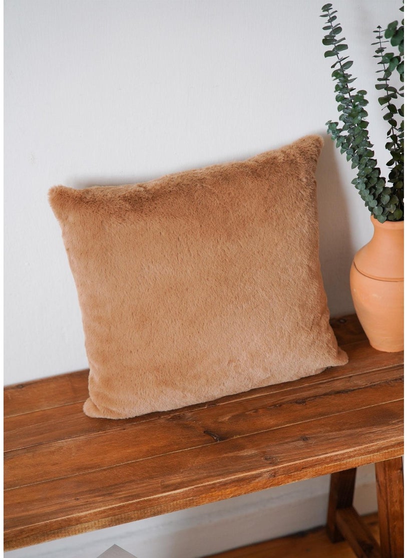 Plush Pillow Brown 37X55 cm