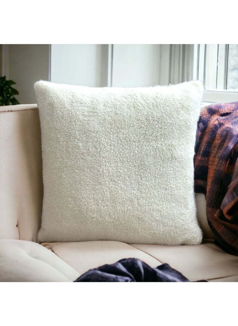 Double Sided Lamb Plush Teddy Puffy Polar Decorative Cushion Cover (Puffy-01)