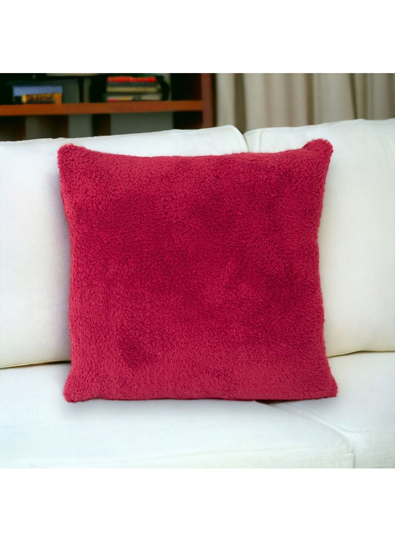 Double Sided Lamb Plush Teddy Puffy Polar Decorative Gift Cushion Cover (Puffy-05)