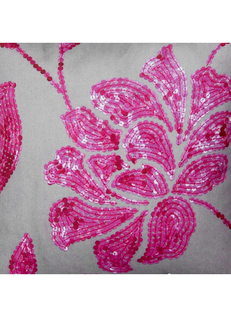 Nomaadi Pink Digital Print Pillow Cover 18x18 Inch Flowers Design Decorative Home Decor Gift Birthday Gift