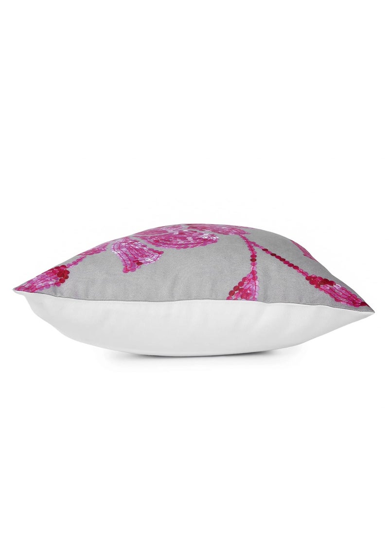 Nomaadi Pink Digital Print Pillow Cover 18x18 Inch Flowers Design Decorative Home Decor Gift Birthday Gift