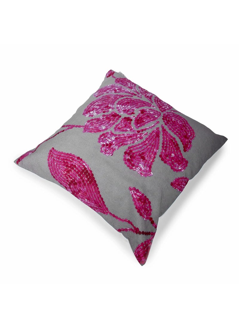Nomaadi Pink Digital Print Pillow Cover 18x18 Inch Flowers Design Decorative Home Decor Gift Birthday Gift