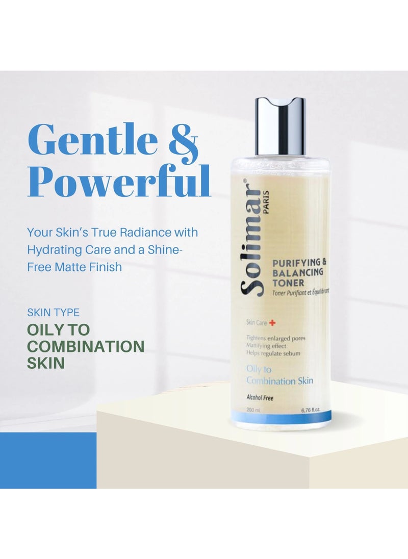 Solimar Paris Purifying & Balancing Toner – Oily to Combination Skin, 200ml