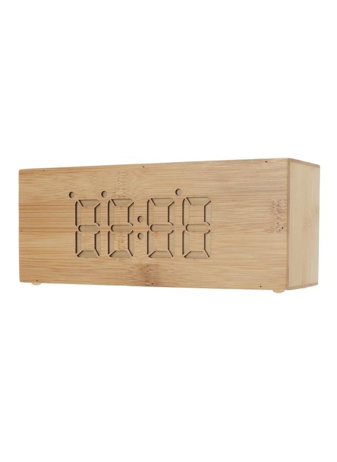 Multifunctional Wooden Alarm Clock Thermometer Wireless Charger Digital LED Time Date Clock for Bedroom Bedside