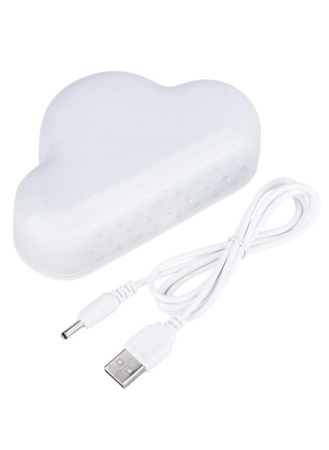 Cloud shaped Magnetic Clock Alarm Digital Temperature Snooze Calendar Voice Activation White