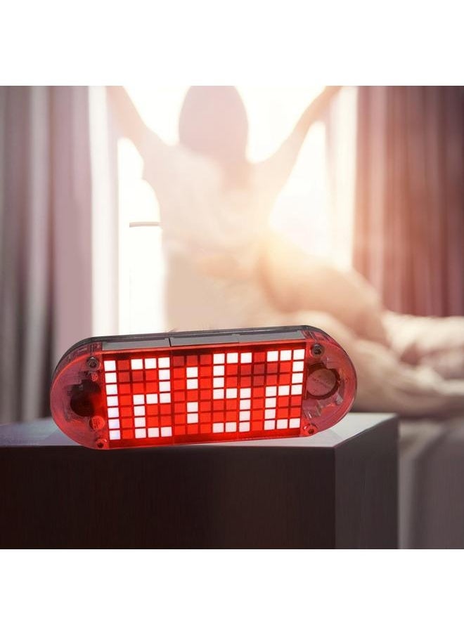DIY Kit Digital LED Clock Dot Matrix Desk Alarm Clock Time Temperature Date  (Red Light)