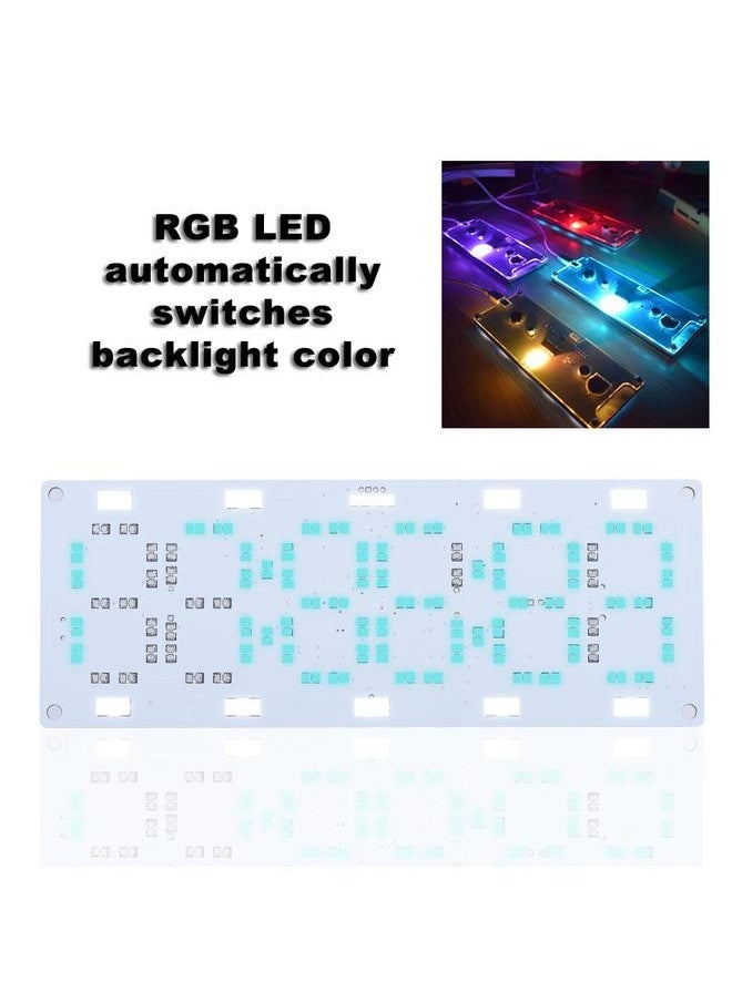 DIY Kit Electronic LED Clock Desk Alarm Clock Time Temperature Date (Ice Blue Light)