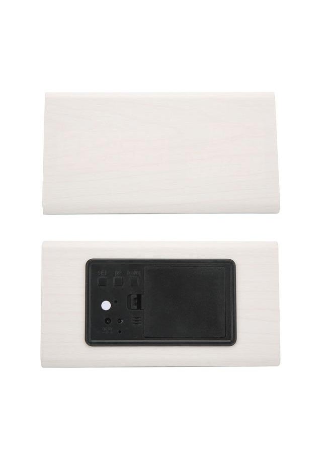 Triangular Wood Clock Adjustable Brightness Sound Control Temperature Display 12/24 Hours Digital Desk Clock