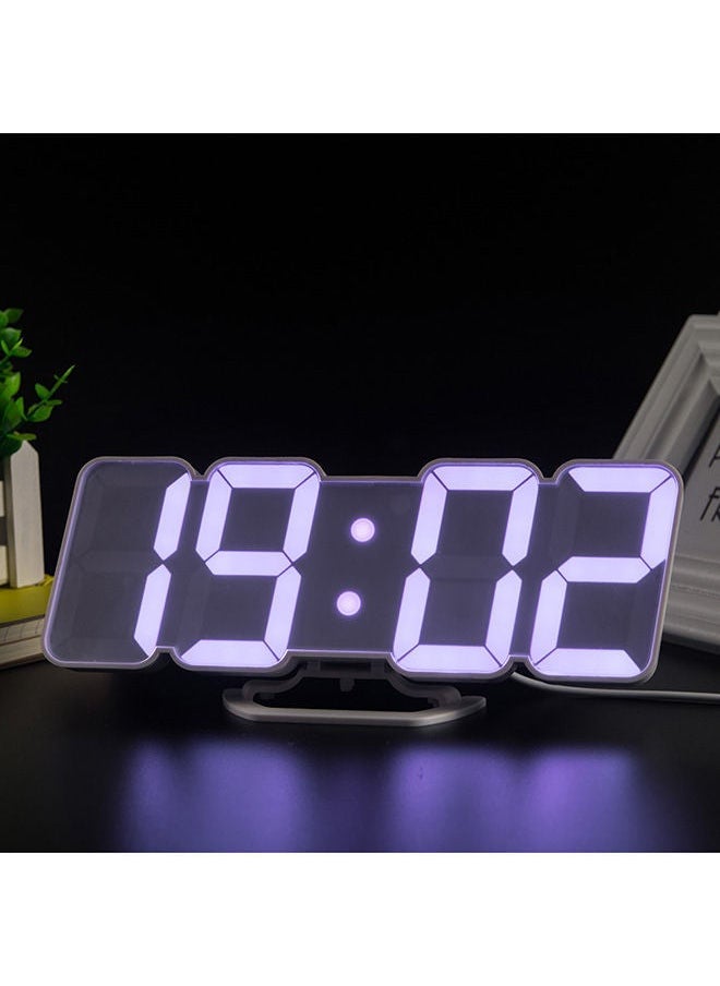 3D Wireless Remote Digital LED Alarm Clock White 226g