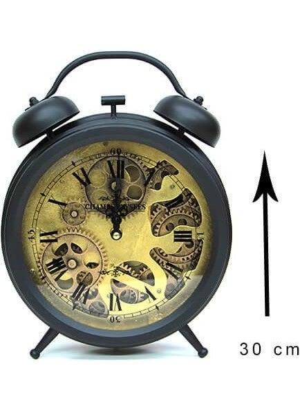 Retro Desktop Metal Gear Clock Roman Numeral Chain Model