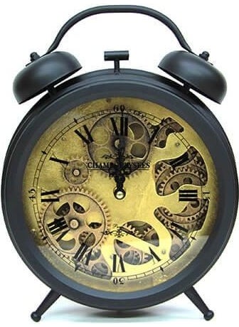Retro Desktop Metal Gear Clock Roman Numeral Chain Model
