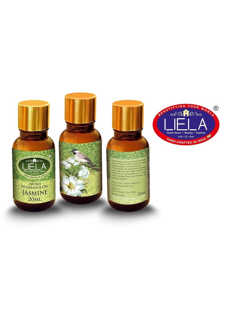 LIELA Aroma Fragrance Essential Oil Multipurpose Set of 6 Amber bottles with golden cap 120 ml 20 ml each in Pure Premium Fragrance Lavender Jasmine RoseSandal Orange Vanilla