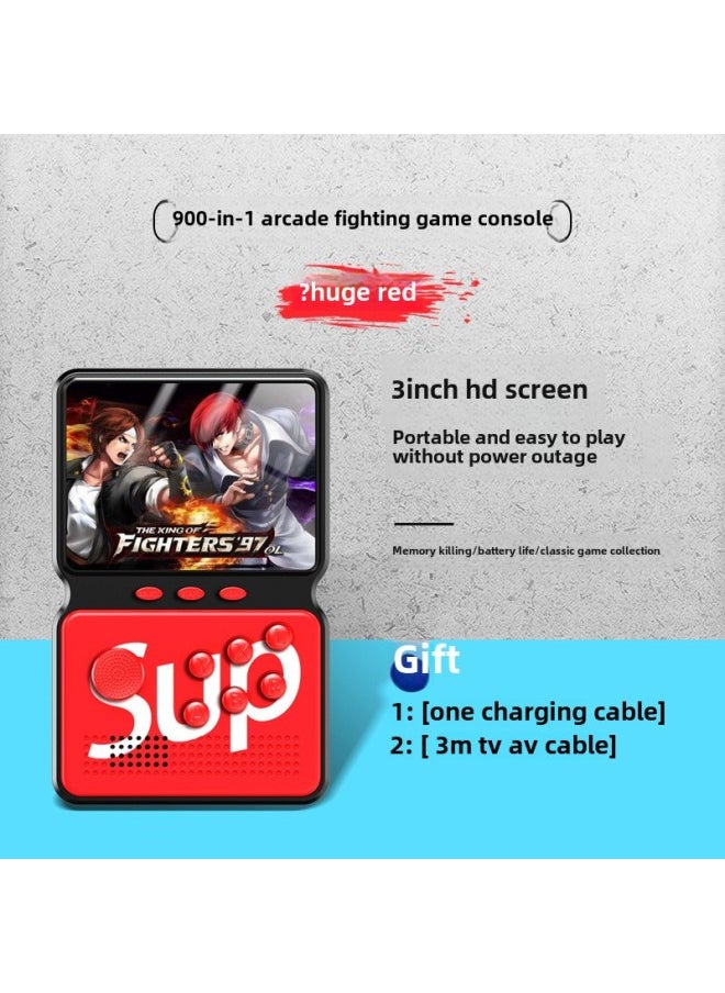 Pocket Sup Game Machine 400 One Retro Nostalgic Fighters M3 Classic Handheld Machine Mini Children Single Double Factory-Model:SUP Single Player 500 Game Red