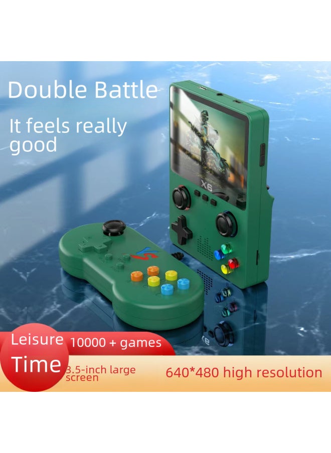 High Definition Large Screen X6 Portable Game Console Dual Joystick Retro Games PSP Simulator 32GB USB Wired Connection-Model:X6 Double Model [10000 Game 11 Simulator] Black