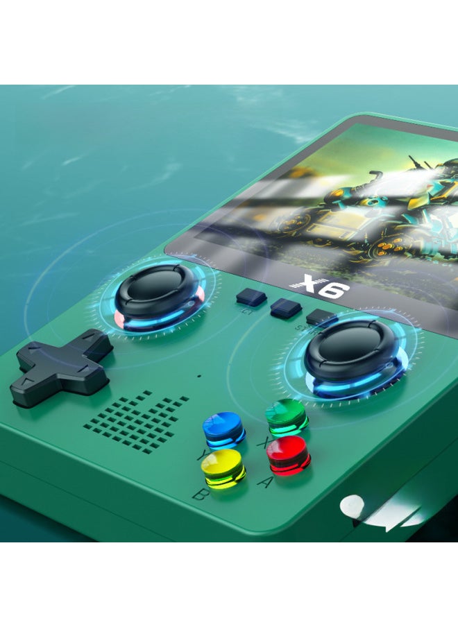 High Definition Large Screen X6 Portable Game Console Dual Joystick Retro Games PSP Simulator 32GB USB Wired Connection-Model:X6 Double Model [10000 Game 11 Simulator] Black