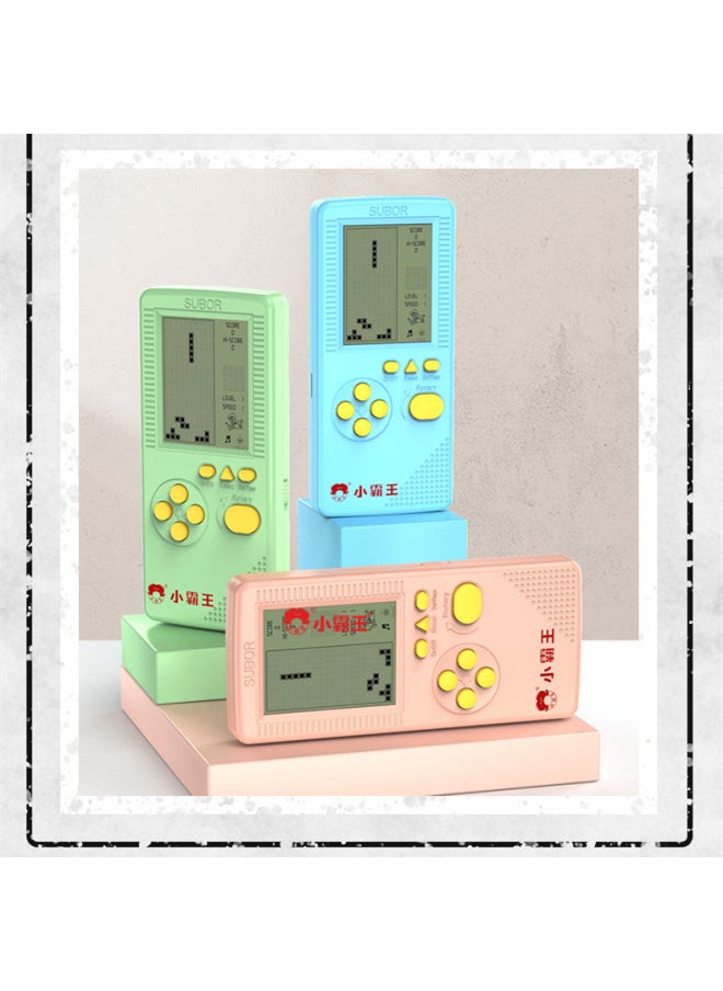 Little Overlord Tetris Handheld Game Machine Children's Portable Large Screen Small Game Machine 4.1 Inch-Product Color:Pink-Model:S35 Backlit
