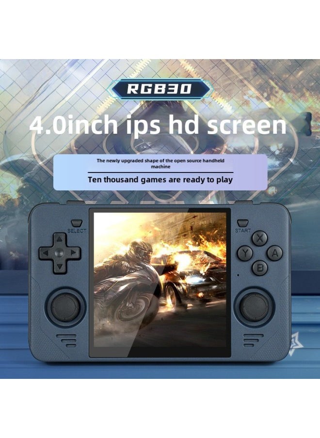 Powkiddy Rgb30 Open Source Handheld Console Psp Emulator N64 Joystick Arcade Game Machine Digital Computer Gaming-Product Color:16G-Model:RGB30 Black