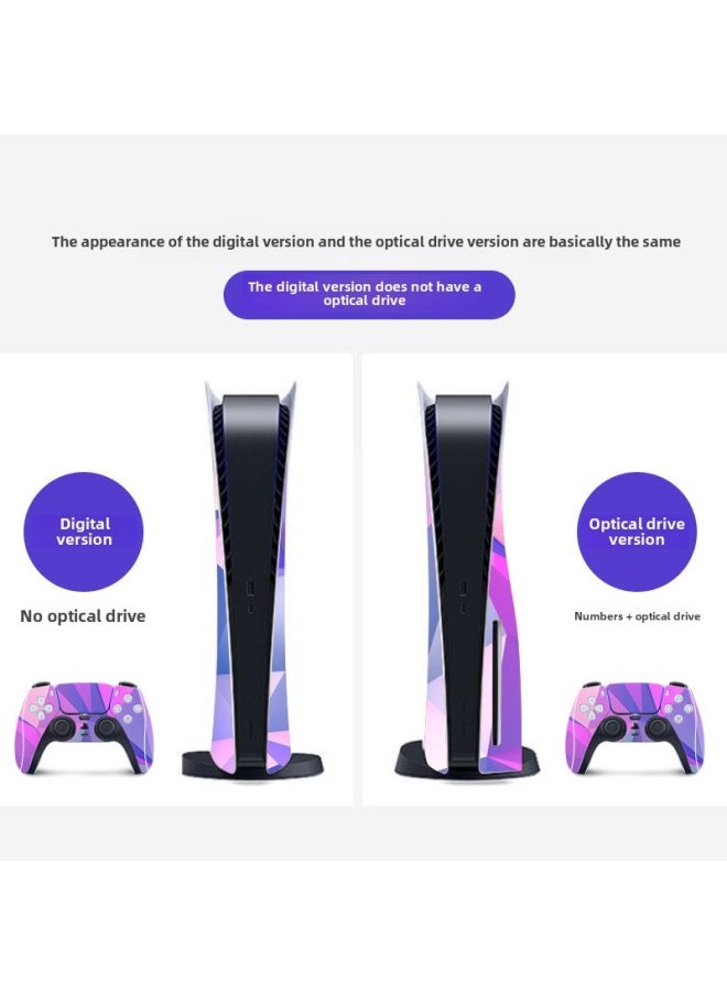 For Sony Ps5 Game Console Sticker Protective Film Cartoon Ps5 Sticker Ps5 Optical Drive Version Sticker Ps5 Sticker-Color:PS5 Digital Version Shot Here