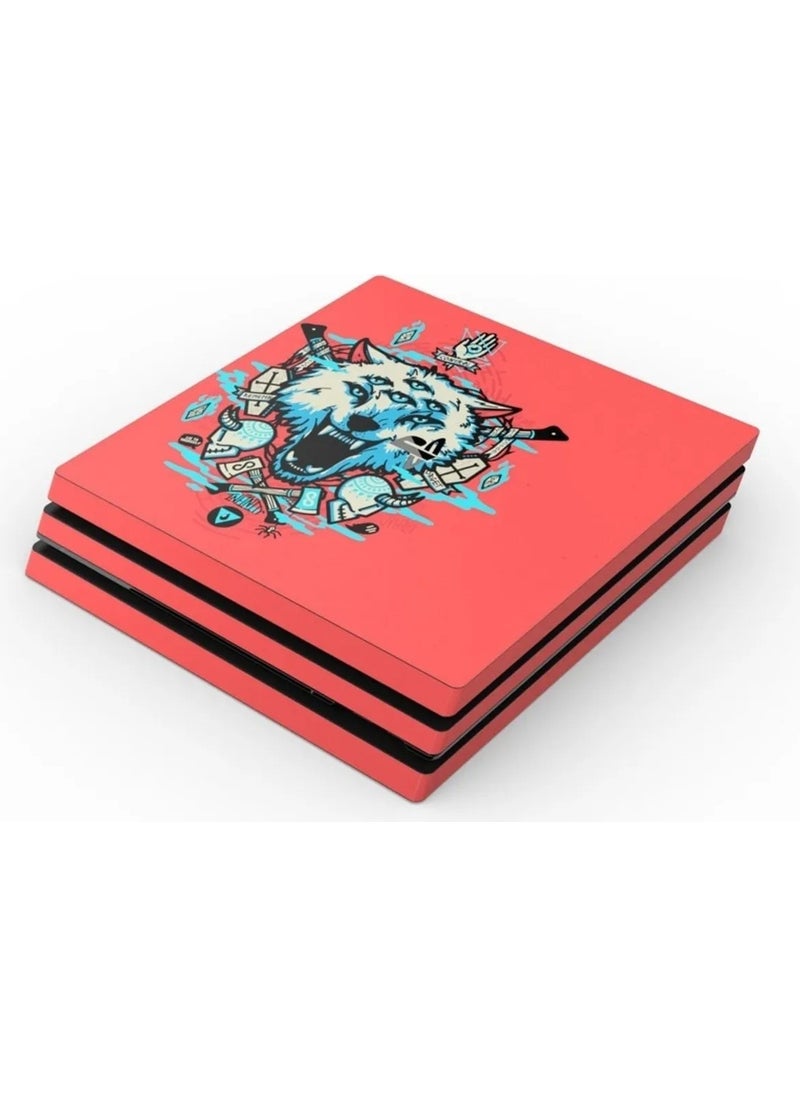 Kt Group Artistic Wolf Playstation 4 Pro Full Sticker Covering